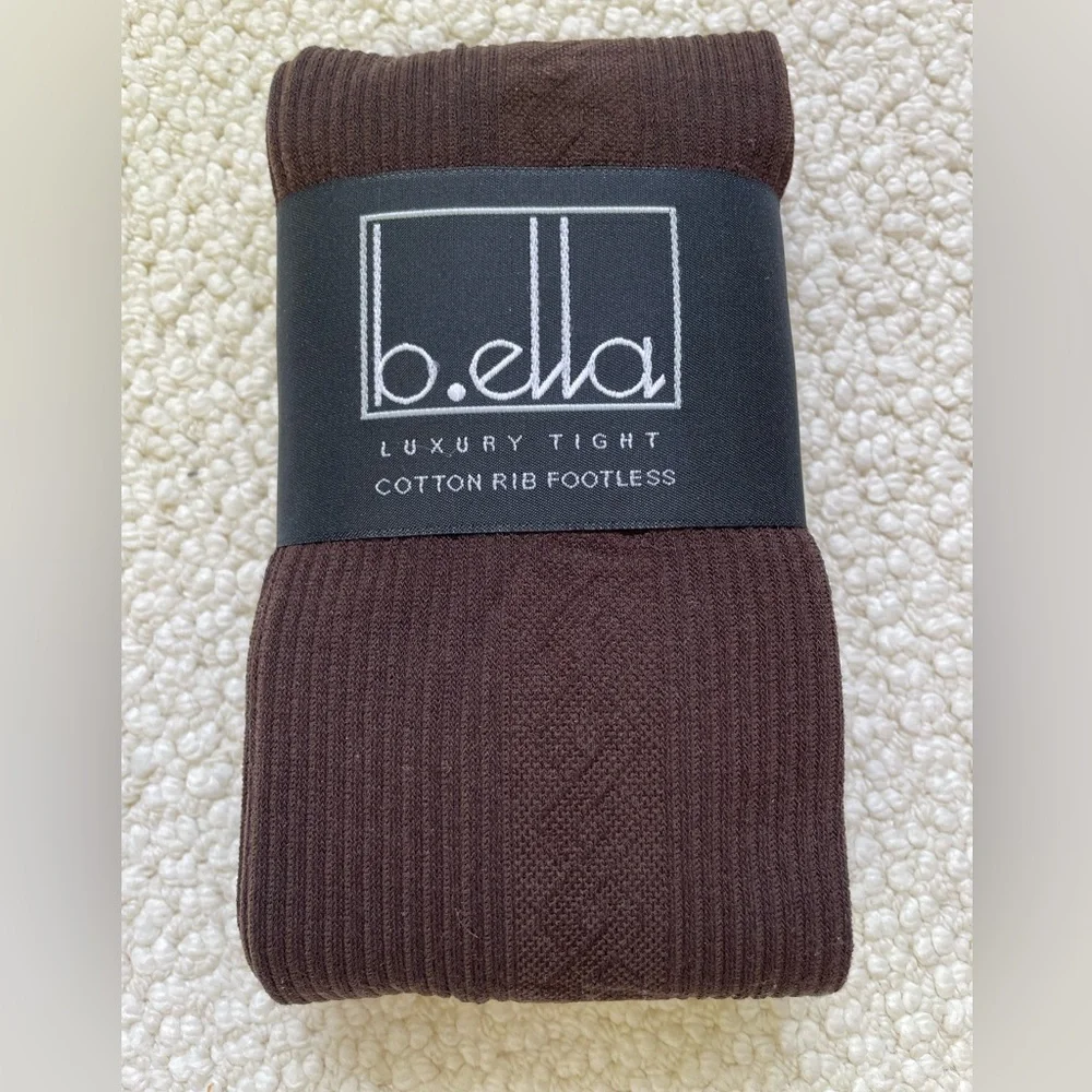 b.ella |  “Gwen” Ribbed Tights |Espresso Brown | Tall